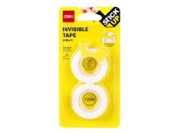 Deli A304 11 Invisible Tape With Dispenser - 12mm x 18.3m (Pack of 2)