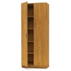 MHM 2 Door Full Height Cabinet - Modern Storage Solution with 4 Shelves, Light Walnut
