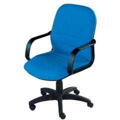 Mazaya MF 0182 Medium Back Executive Chair - Blue In Leather
