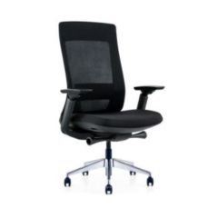 EVL Task Chair with Black Frame & Mesh Back - Chrome Base