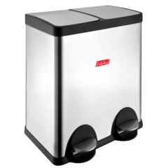 Brooks BKS SS STR 103  Stainless Steel 2-Stream Recycle Pedal Bin - 40 Liter