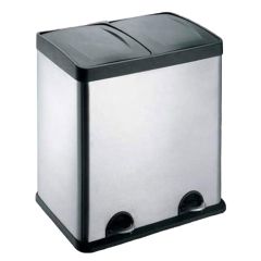 Brooks BKS SS STR 104 Stainless Steel 2 Stream Recycle Pedal Bin - 60 Liter