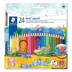 Staedtler 144 Noris Club Aquarell Water Colour Pencils + Brush, Assorted Color (Pack of 24)