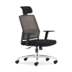 Mazaya MF 207 HB High Back Revolving Chair with Mesh Back - Black In  Fabric