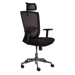 MHM SleekLine T01B High Back Ergonomic Office Mesh Chair - Black 