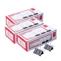 Deli E38563 Binder Clips - 32mm - Black - 12 Clips/Pack x (Box of 12)