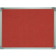 FIS FSGN6090RWRE Fabric Board With Aluminum Frame - 60cm x 90cm - Red