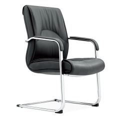 Mazaya MF 0156 Visitor Chair - Black In Leather