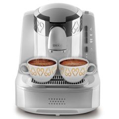 Okka OK002W/C Automatic Turkish Coffee Maker - White - Chrome Rim