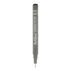 Artline Drawing System Fineliner Pen - 0.5mm - Black (Pack of 12)