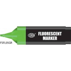FIS FSFL05GR Broad Fluorescent Marker - Chisel Tip - Green (Pack of 10)