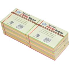 FIS FSPO344C200 Assorted Fluorescent Color Sticky Notes - 3" x 4" - 200 Sheets (6 Pads / Pack)