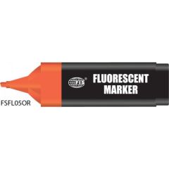 FIS FSFL05OR Broad Fluorescent Marker - Chisel Tip - Orange (Pack of 10)