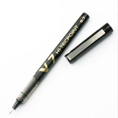 Pilot V7 Hi Tecpoint Liquid Ink Pen - 0.7 mm - Black (Pack of 12)