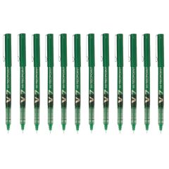 Pilot V7 Hi Tecpoint Liquid Ink Pen - 0.7 mm - Green (Pack of 12)