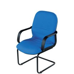 Mazaya MF0183 Visitor Chair - PP Arms & Black Metal Cantilever - Blue In Fabric