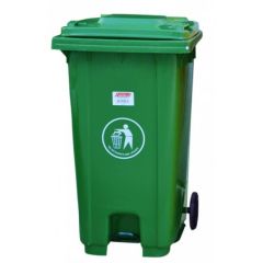Brooks PDL 089 Pedal Bin with Wheels  - Green - 120 Liter
