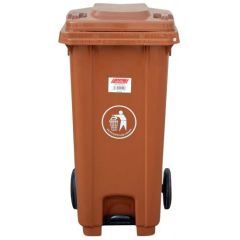 Brooks PDL 089 Pedal Bin with Wheels  - Brown - 120 Liter
