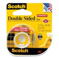 3M 136 Scotch Double Sided Tape with Dispenser - 1/2" x 250"