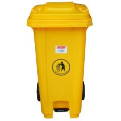 Brooks PDL 089 Pedal Bin with Wheels - Yellow - 120 Liter