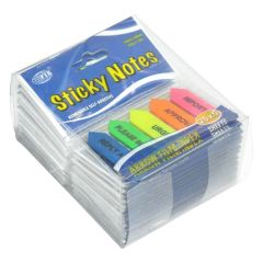 FIS FSPOFIP5 Imprinted Arrow Film Index 12 x 45mm - 5 Colors x 25 Sheets (30 Flags / Pack)