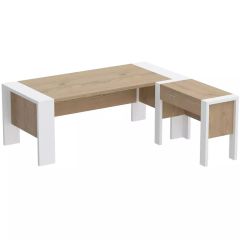 MHM Moderno A01 L-Shaped Workstation Executive Desk, Light Imperia