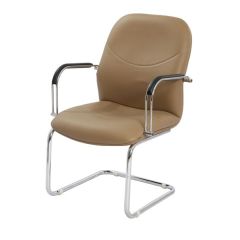 Mazaya MF 02585 Visitor Chair - Beige In Leather