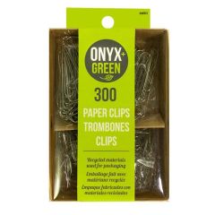 Onyx + Green 4003 Paper Clips - Assorted Sizes - 300 Clips/Pack x (Box of 6)