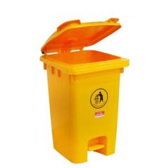 Brooks BKS PDL 731 Bio-hazard Waste Bin with Pedal - Yellow - 60 Liter