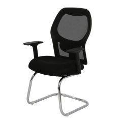 Mazaya MF 0216 Mesh Back Visitor Chair - Black In Fabric