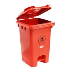 Brooks BKS PDL 731 Bio-hazard Waste Bin with Pedal - Red - 60 Liter