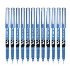 Pilot V5 Hi-Tecpoint Extra-Fine Rollerball Pen - 0.5mm - Blue (Pack of 12)