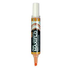 Pentel MWL6 Maxiflo White Board Marker - Chisel Tip - Orange (Pack of 12)