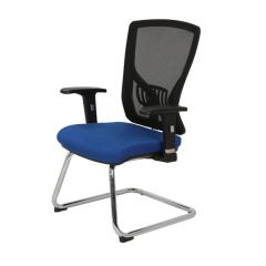 Mazaya MF 05433 Mesh Back Visitor Chair - Blue In Leather