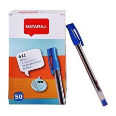 Nataraj 621 Fine Ball Point Pen - 0.7mm - Blue (Pack of 50)