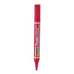 Pentel N860 Permanent Marker - Chisel Tip - Red (Pack of 12)