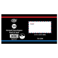 FIS FSAM7019P650 Airmail Peel & Seal Envelope(650) - 70GSM - 115 x 225mm (Pack of 50)