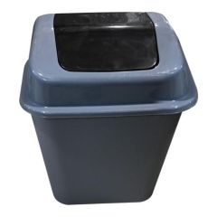 Mubarak MF TB-1 Swing Type Plastic Waste Bin - Grey - (H)38 x (W)30 x (D)21cm - 15 Liter 