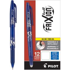 Pilot Frixion Erasable Roller Ball Pen - 0.7mm - Blue (Pack of 12)