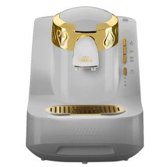 Okka OK-008-B Arzum Automatic Turkish Coffee Maker - White + Gold Rim