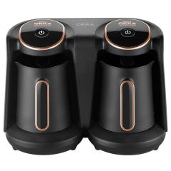 Okka OK-006 Arzum Minio Duo Turkish Coffee Maker - Black + Copper Rim