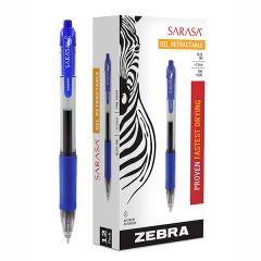 Zebra Sarasa Gel Retractable Pen - 0.5mm - Blue (Pack of 12)
