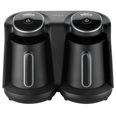 Okka OK-006-K Arzum Minio Duo Turkish Coffee Maker - Black + Chrome Rim
