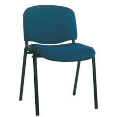 Mazaya MF 0274 Normal Chair with Black Metal Leg - Blue In Fabric