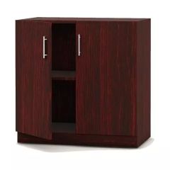 MHM Modern Medium Height Cabinet with 2 Shelves, Dark Walnut