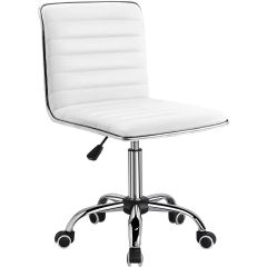 MHM Leather Swivel Executive Chair, White
