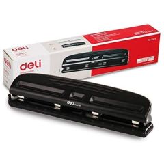Deli 0121 4-Hole Punch - 10 Sheets - Black