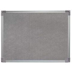 FIS FSGNF90X180GY Felt Board - Aluminium Frame - 90cm x 180cm - Grey 
