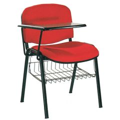 Mazaya MF 0279 Normal Chair with Writing Pad & Basket - Red In Fabric