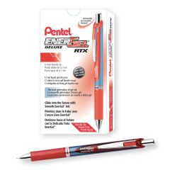 Pentel BLN77 Energel Retractable Gel Roller Pen - 0.7mm - Red (Pack of 12)
